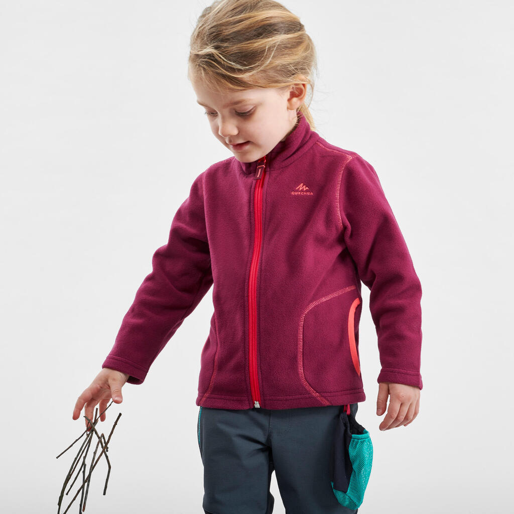 Fleecejacke Kleinkinder Gr. 92–116 Wandern - MH150 grün/grau 