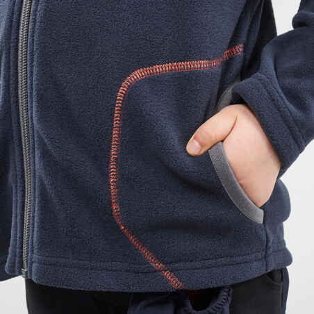 Kids’ fleece hiking jacket MH100 Zip - 2-6 years - Blue