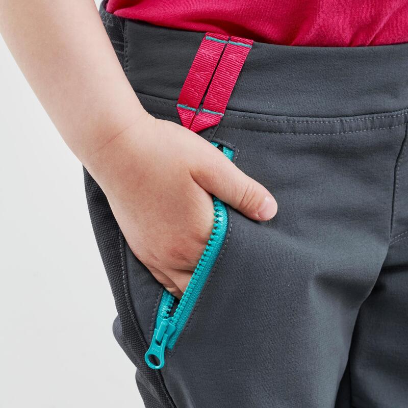 Pantaloni softshell bambina MH500 grigi