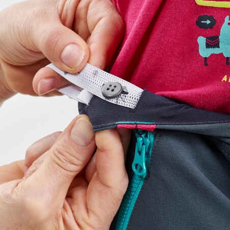 מכנסי טיולים בעלי מעטפת רכה (סופטשל) לילדים בגילאי 2-6, מדגם MH500 -אפור
