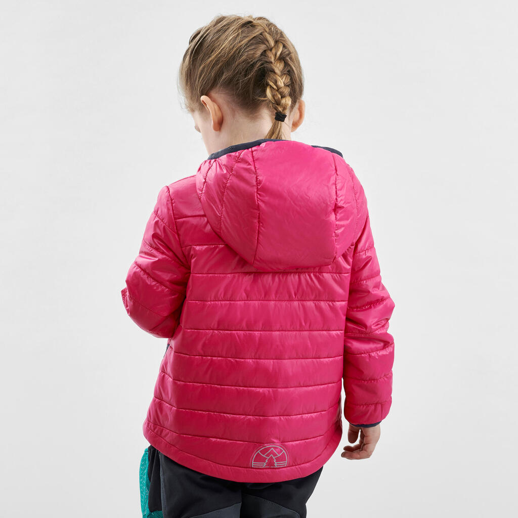 Wattierte Jacke Wandern MH500 Kleinkinder 92–116 marineblau/rosa