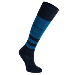 Chaussettes hautes de rugby enfant R500 bleu