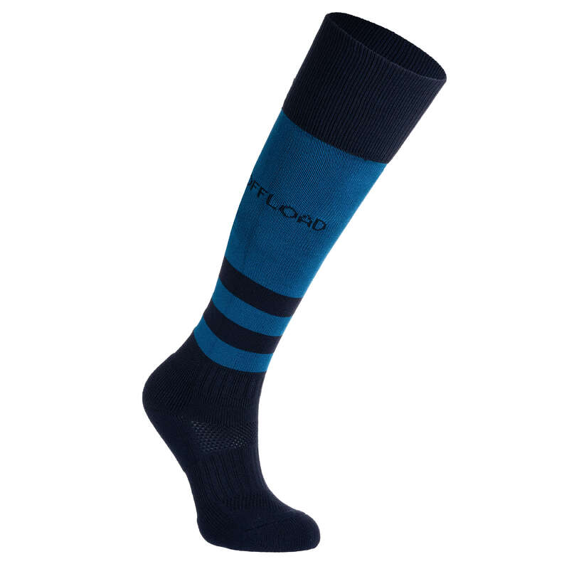 OFFLOAD Kids' Knee-Length Rugby Socks R500 - Blue | Decathlon