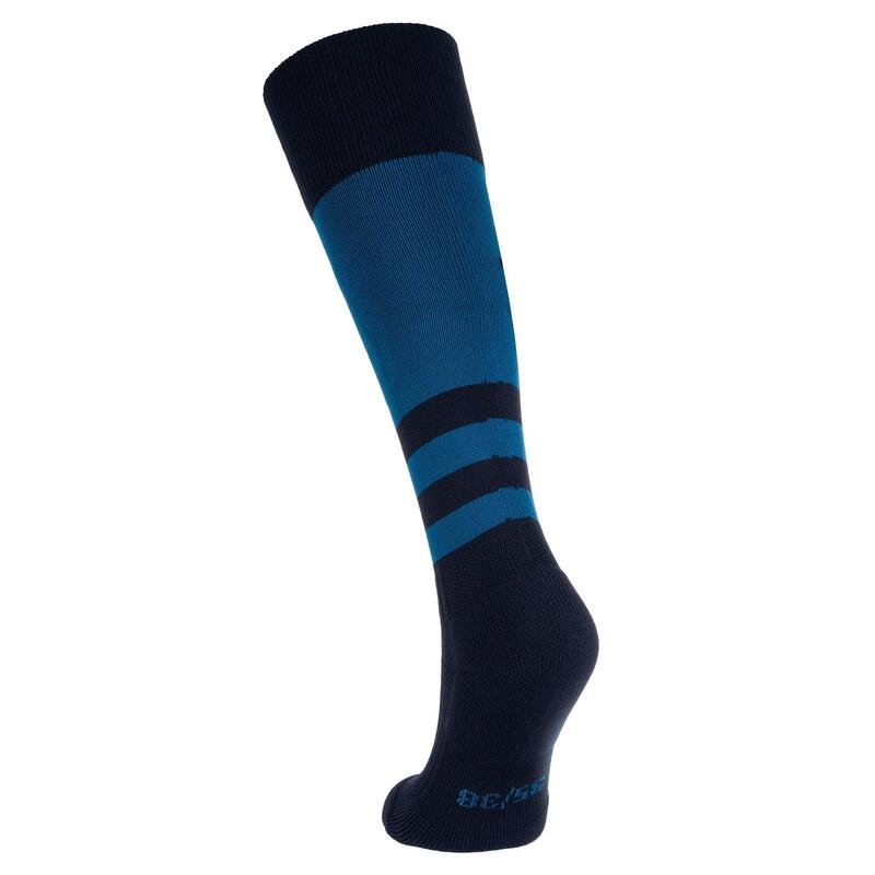 Chaussettes hautes de rugby enfant R500 bleu