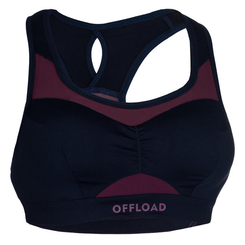 SUJETADOR-TOP RUGBY Offload R500 Mujer Ciruela