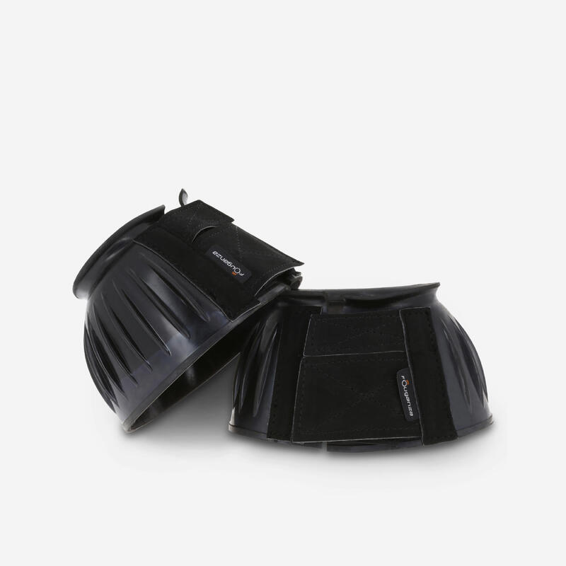 2 cloches ouvertes caoutchouc équitation poney et cheval noir 2 cloches ouvertes caoutchouc équitation poney et cheval noir