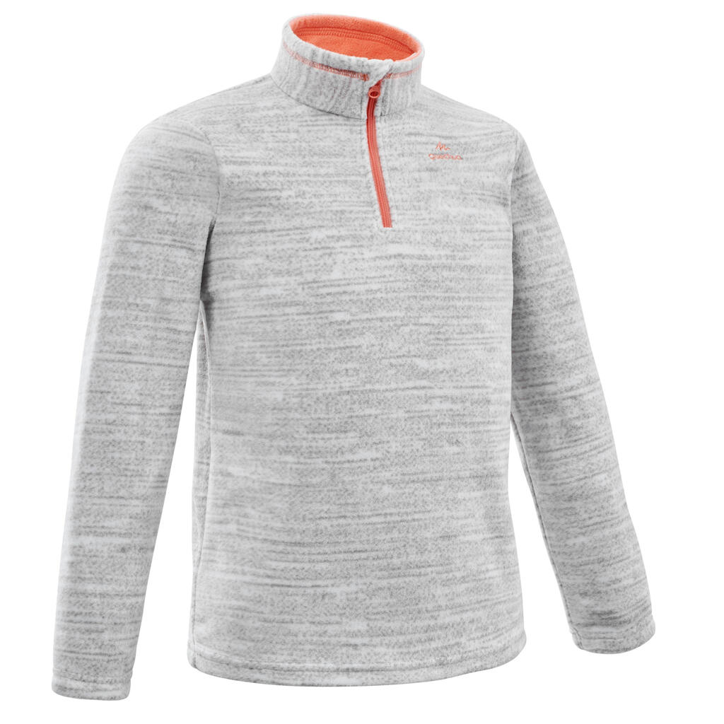 Kids' 7-15 years hiking fleece mh100 - grey