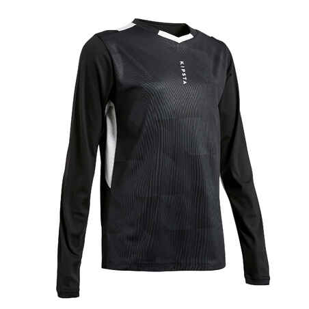 F500 Kids' Long-Sleeved Football Jersey - Black