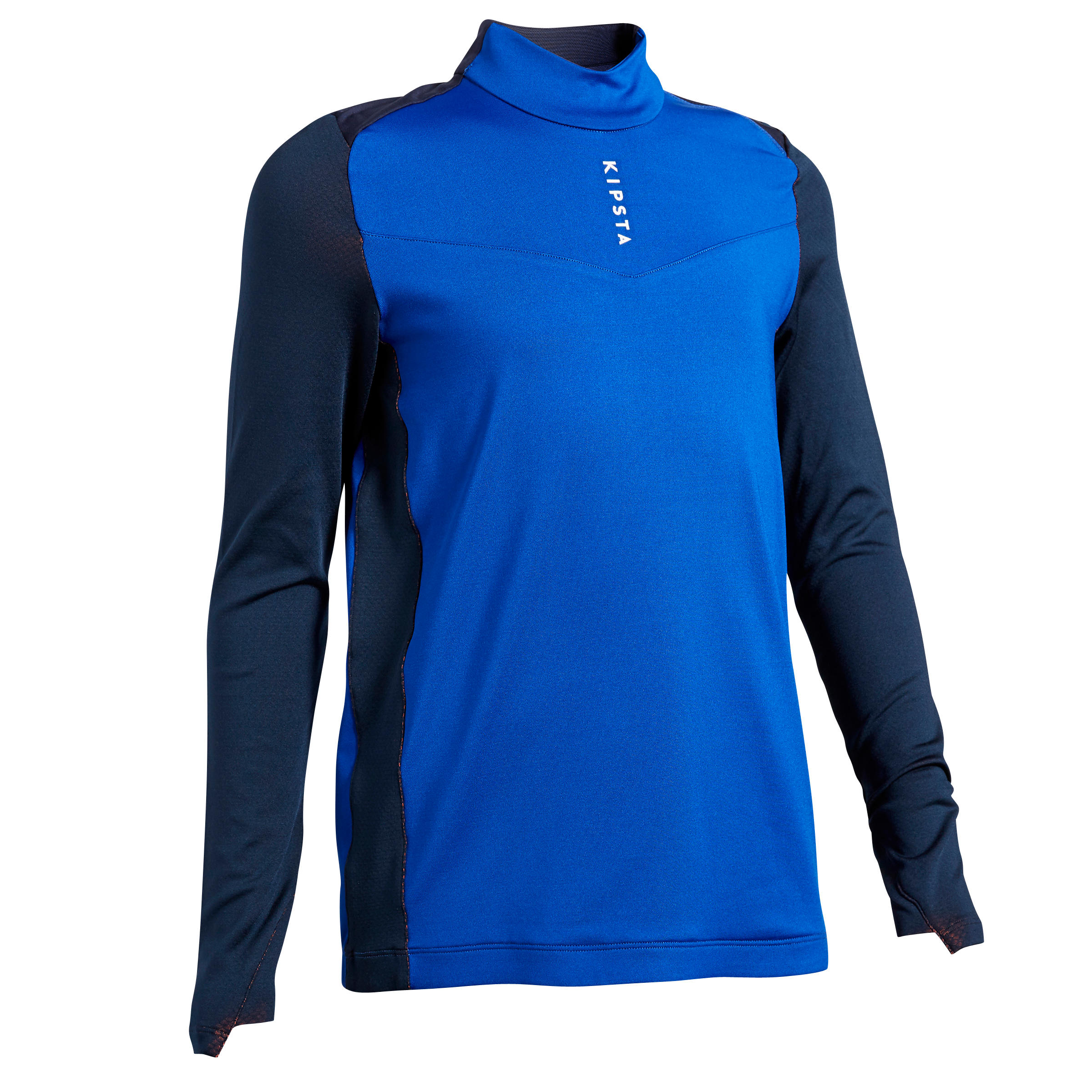 Bluză cu fermoar scurt Fotbal T900 Albastru-Bleumarin Copii albastru-bleumarin imagine 2022