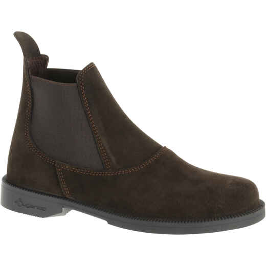 Kids' Horse Riding Leather Jodhpur Boots Classic - Brown