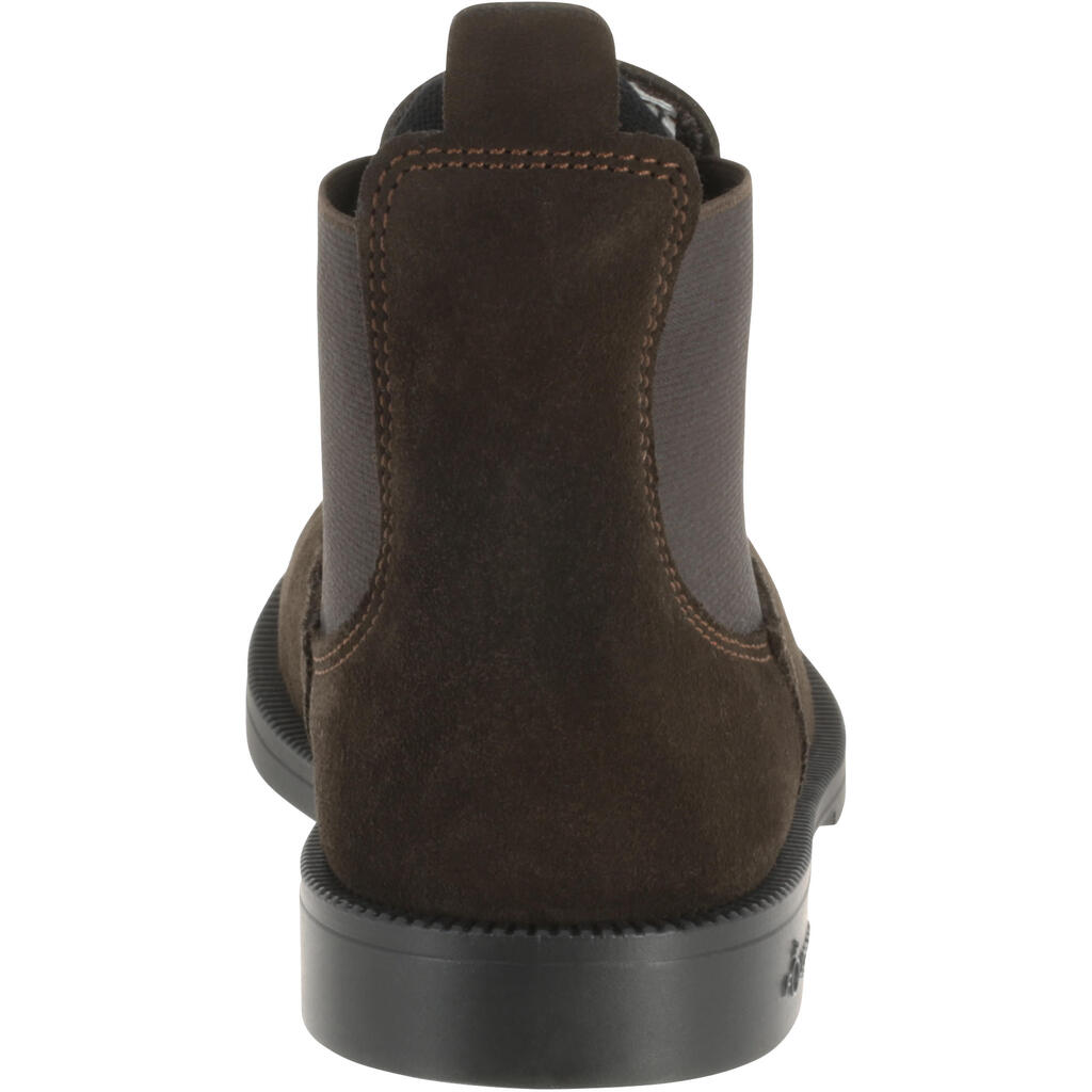 Kids' Horse Riding Leather Jodhpur Boots Classic - Brown