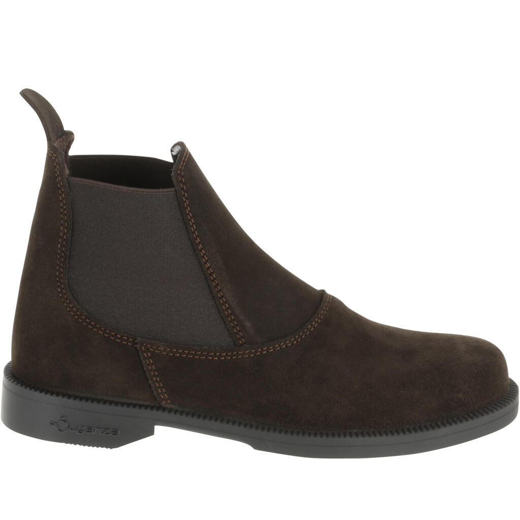 Kids' Horse Riding Leather Jodhpur Boots Classic - Brown