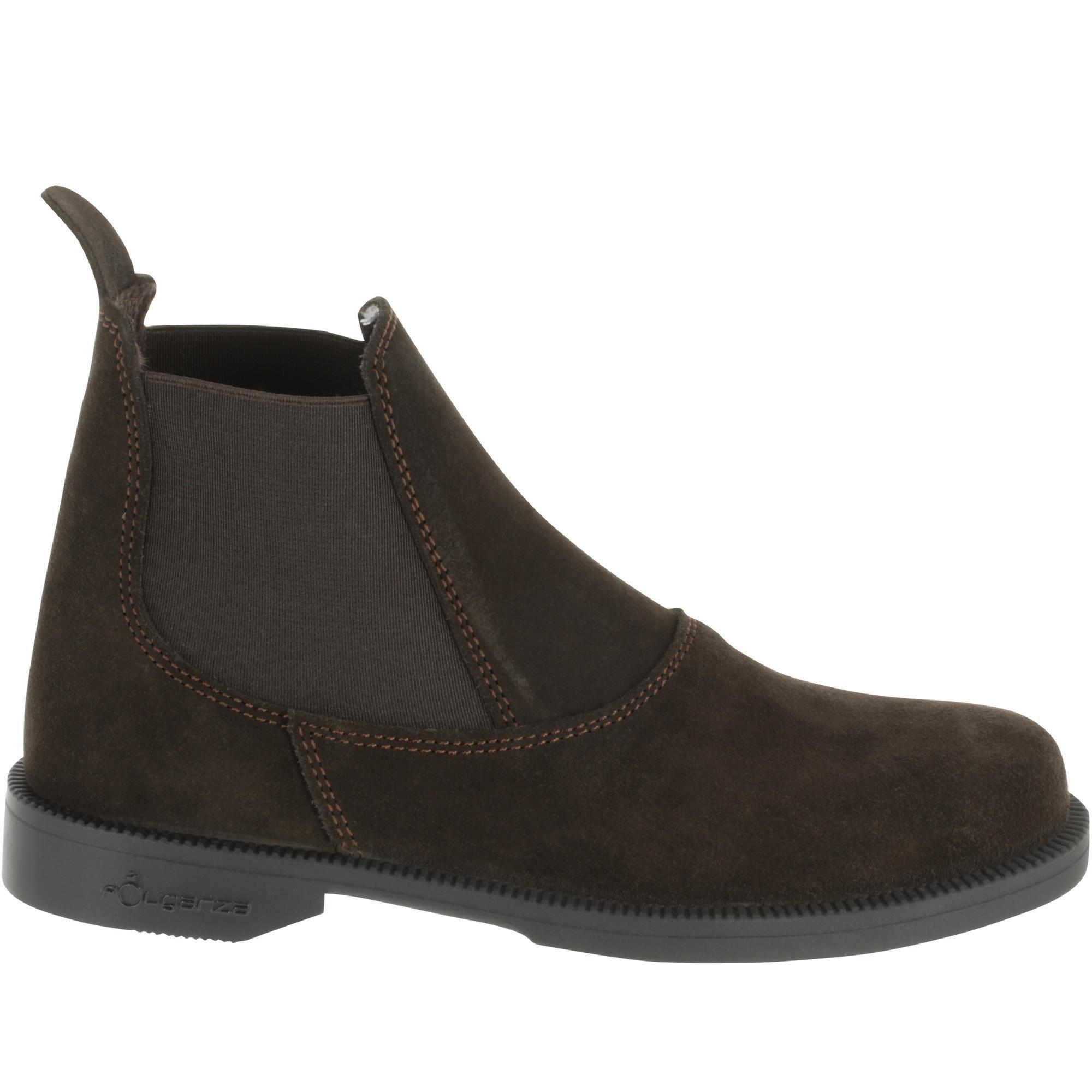 Boots quitation cuir Enfant Classic marron FOUGANZA Decathlon