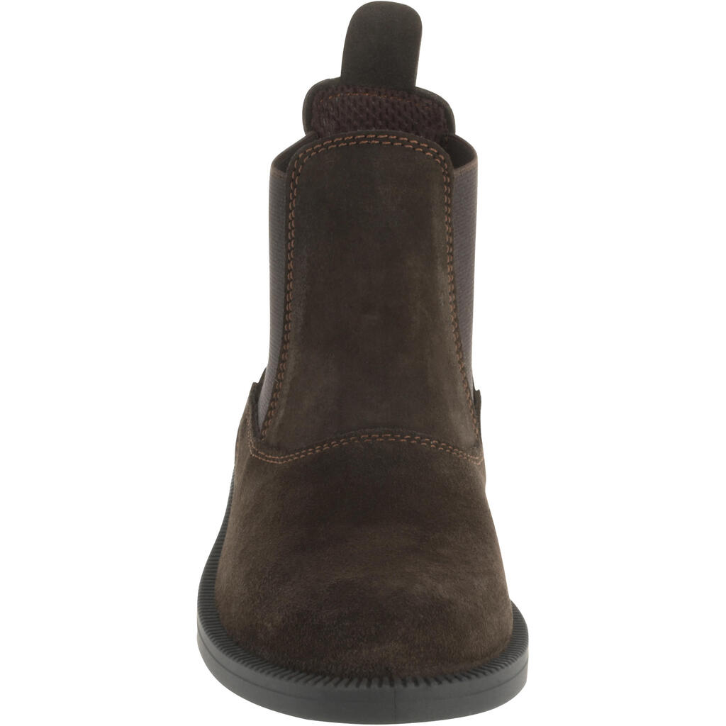 Kids' Horse Riding Leather Jodhpur Boots Classic - Brown