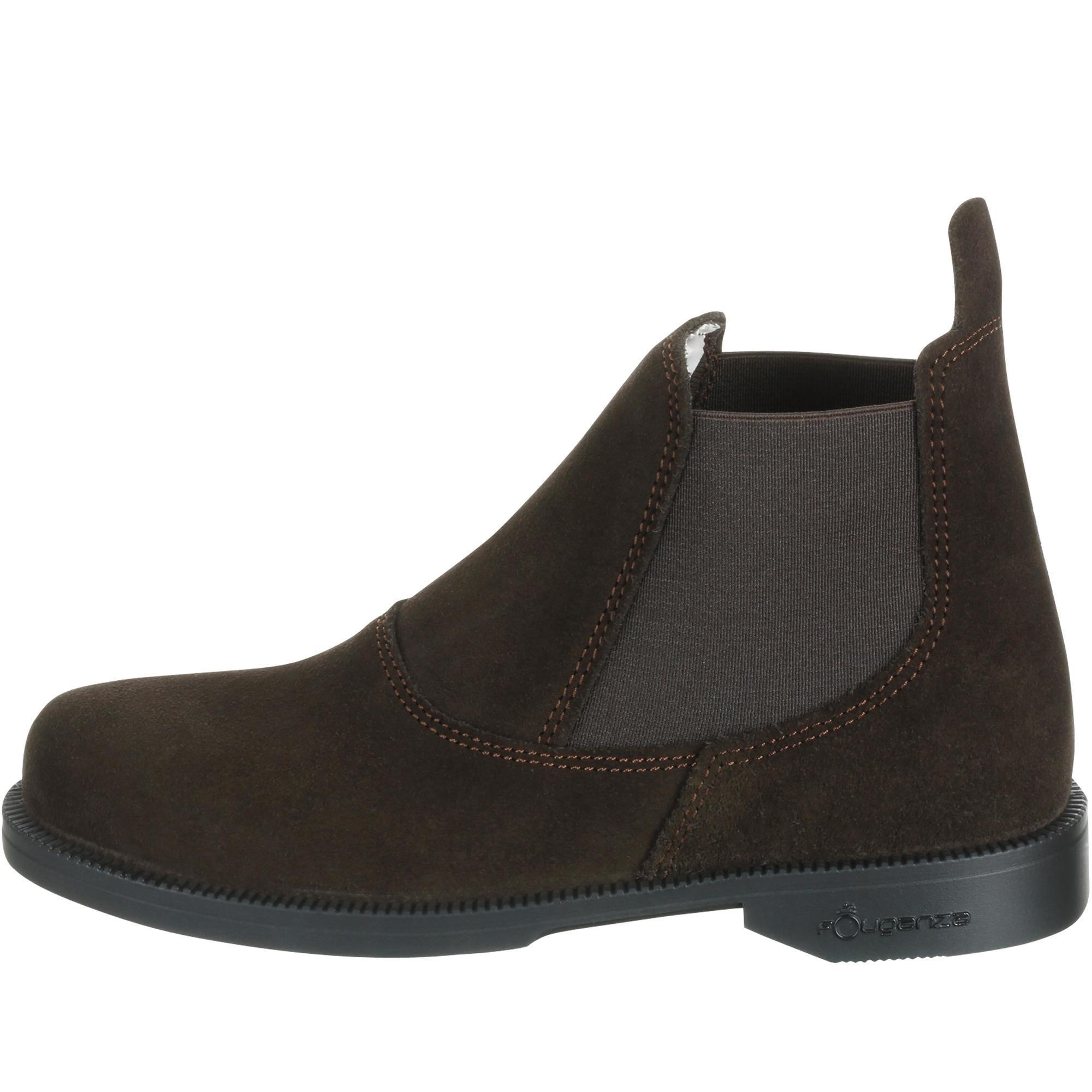 Boots quitation cuir Enfant Classic marron FOUGANZA Decathlon