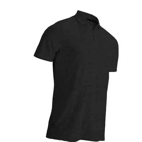 Men's golf short-sleeved polo shirt MW500 mottled dark grey