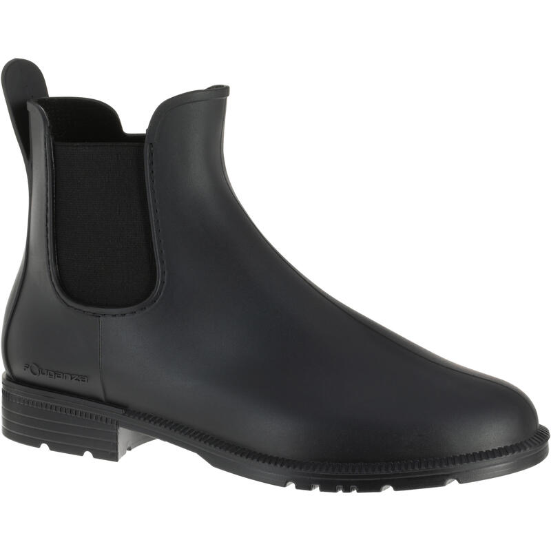 Botas equitación 560 de piel Adulto Fouganza negro