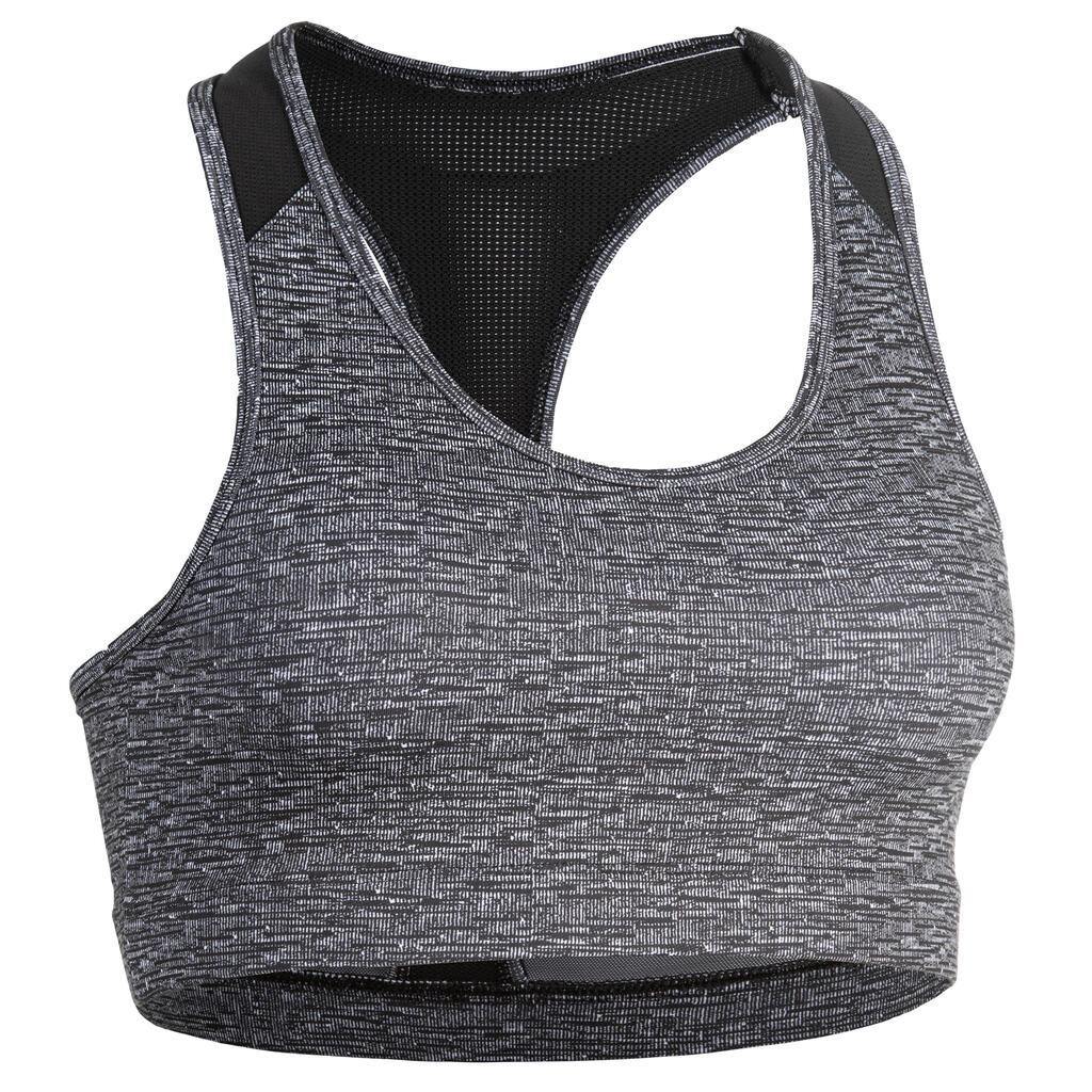 Women's Light Support Racer Back Sports Bra - Mottled Grey