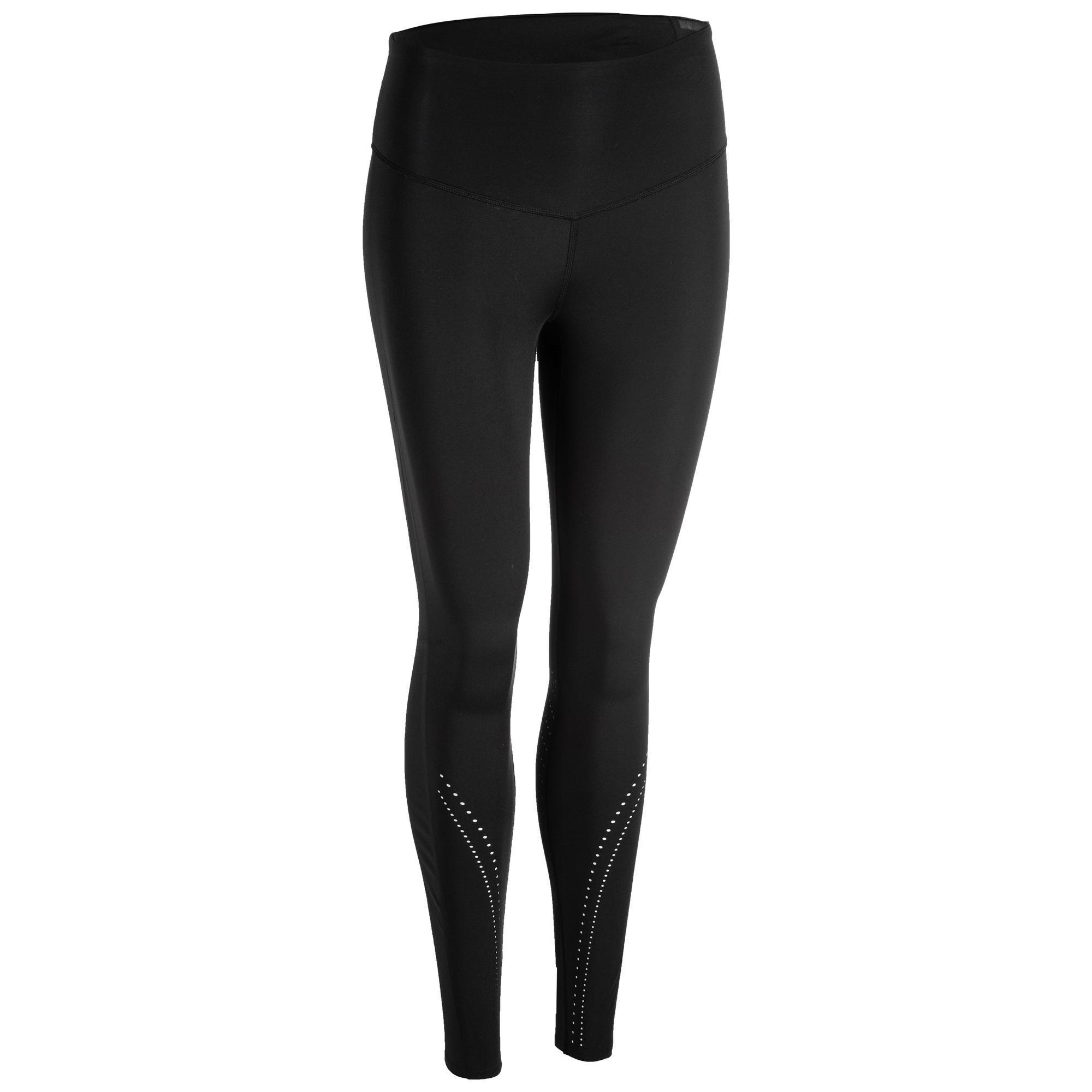 Legging taille haute gainant Fitness Cardio Noir