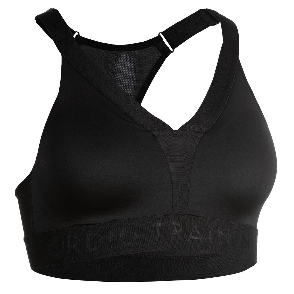 500 Women's Fitness Cardio Training Sports Bra - Black