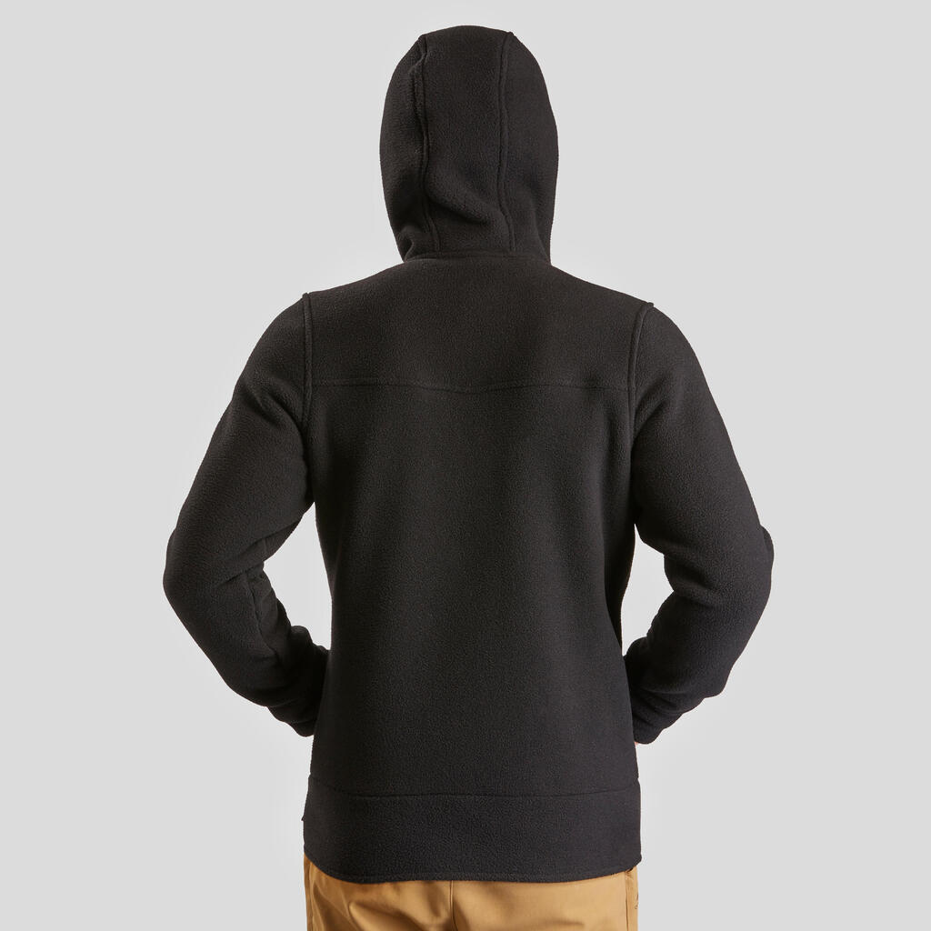 Polaire chaude de randonnée homme, NH500 noir