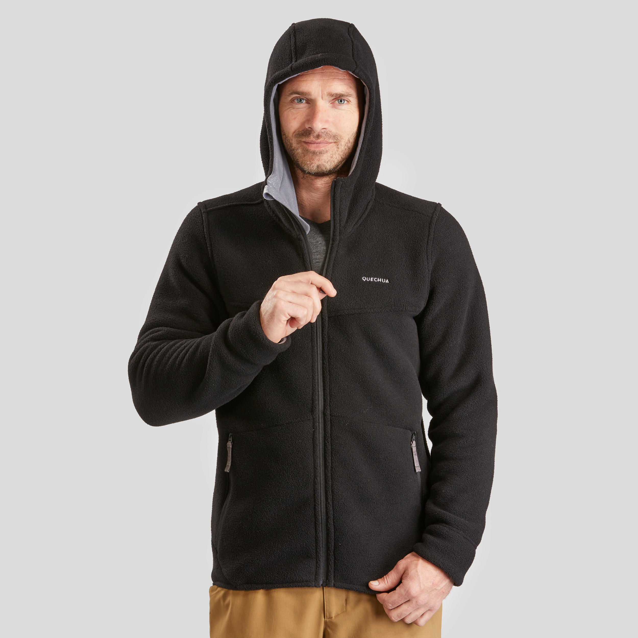 Men’s Fleece Jacket - SH 500 Black - QUECHUA