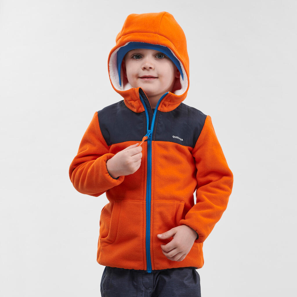 Children's hiking fleece SH 500 for age 2-6 - orange