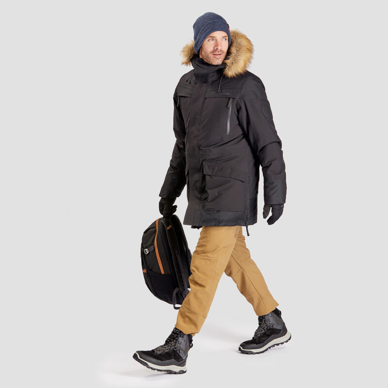 Pantalon Iarnă Călduros Hidrofob Drumeție pe zăpadă SH500 Maro Bărbați