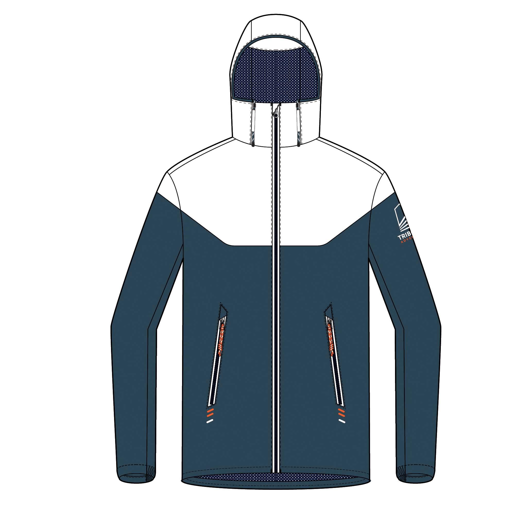 Men's waterproof and windproof sailing jacket, 100 blue white 15/15