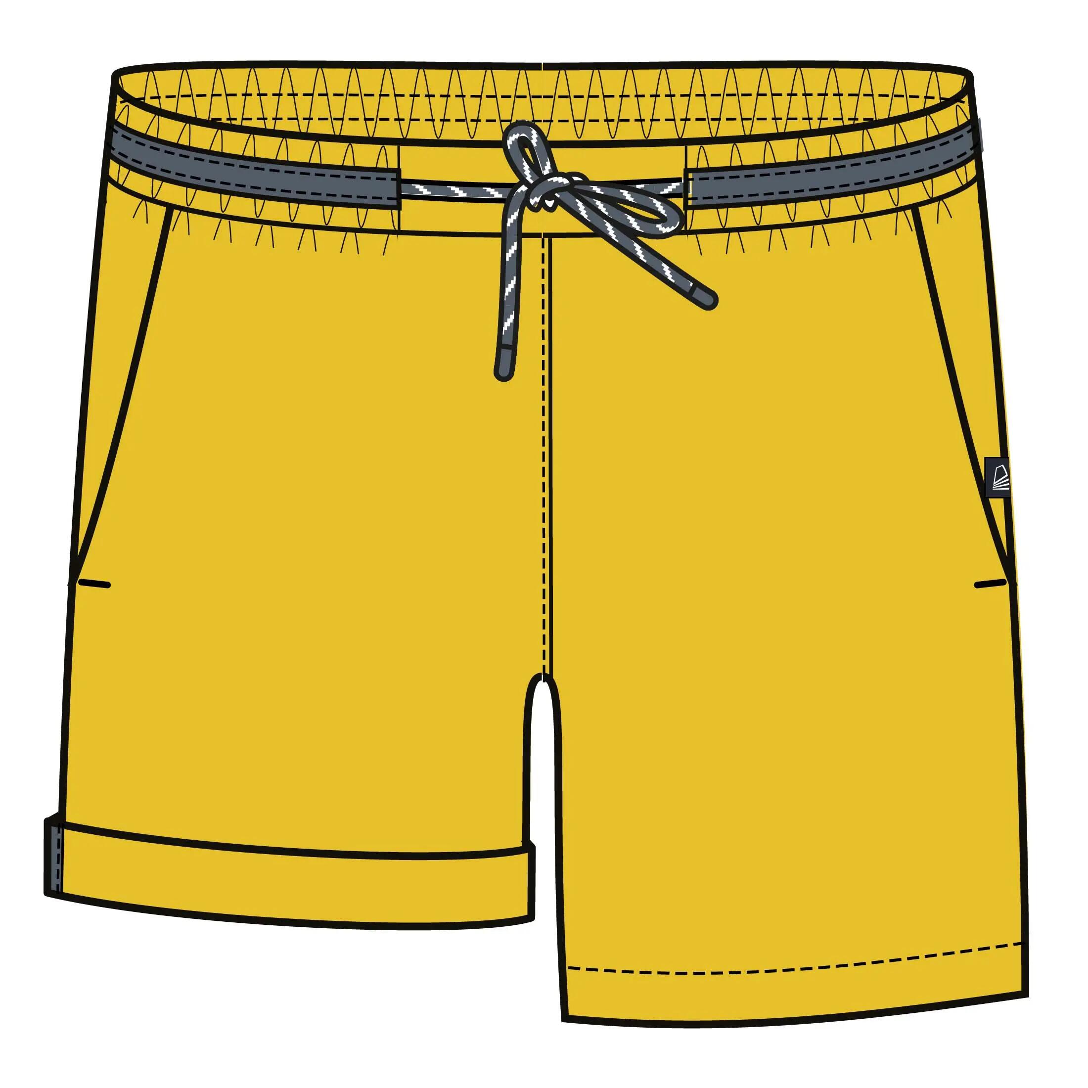 Calções de Vela Mulher SAILING 100 Amarelo 8/8