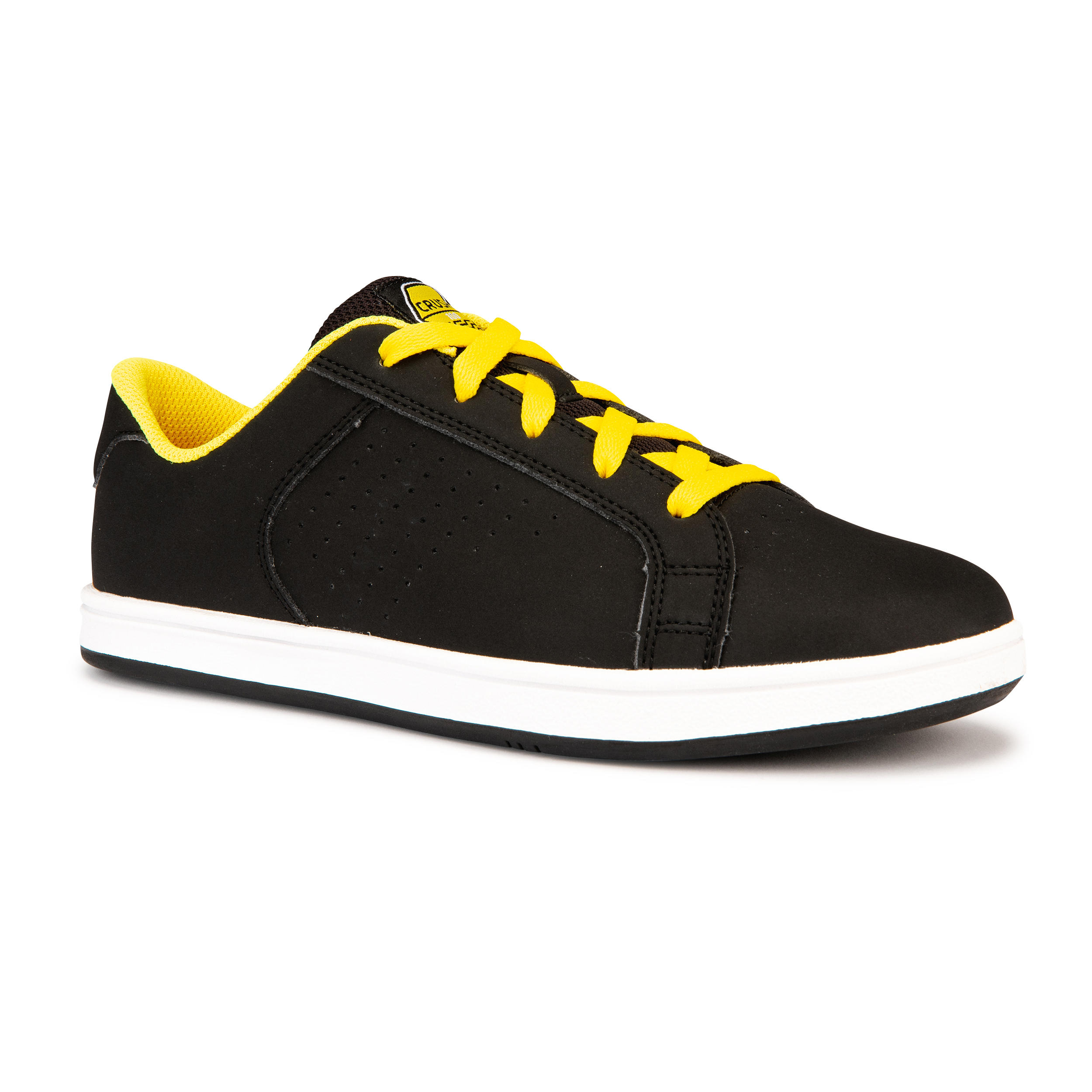 black and yellow skate shoes