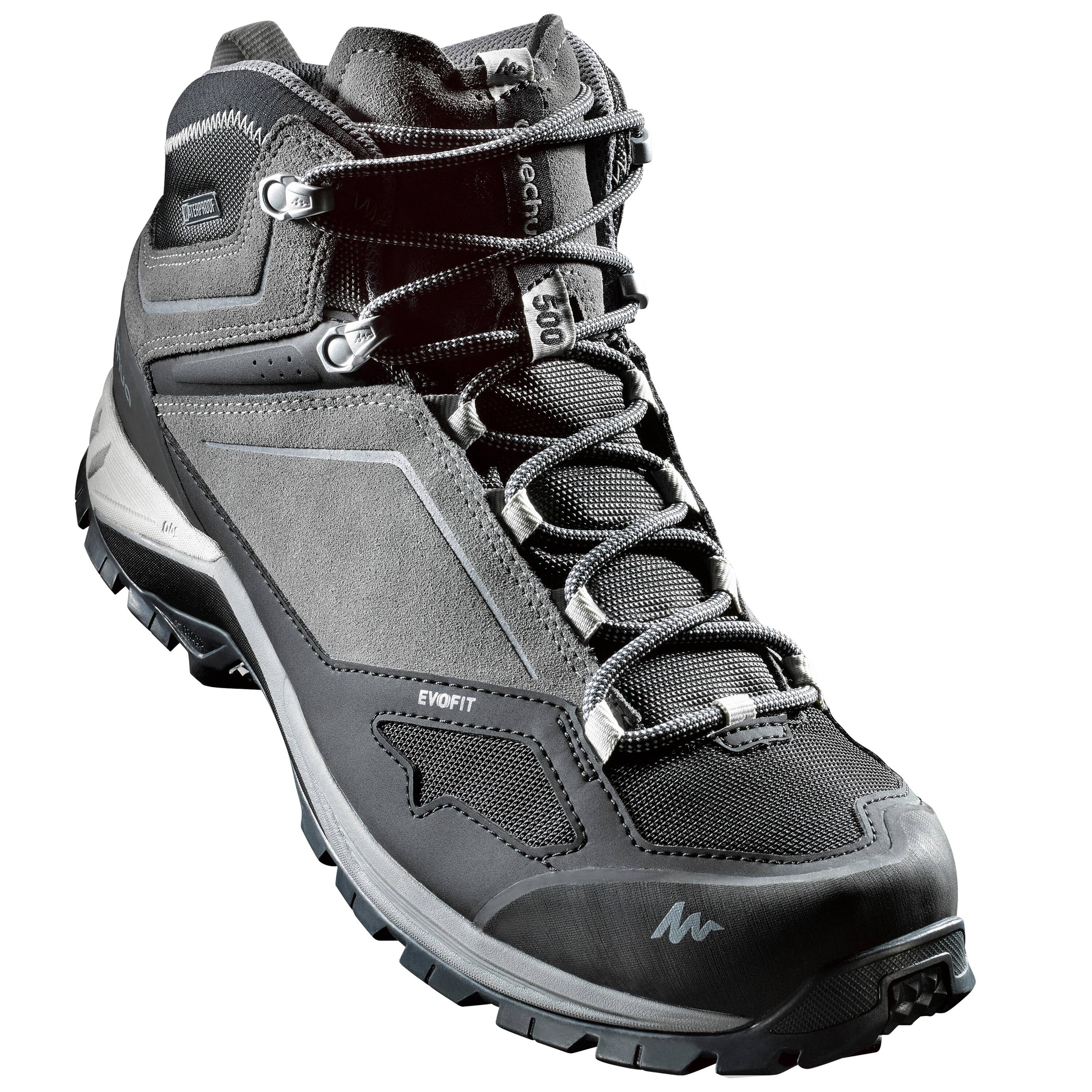 Men's Hiking Shoe WATERPROOF (Mid Ankle) MH500 - Grey -  2