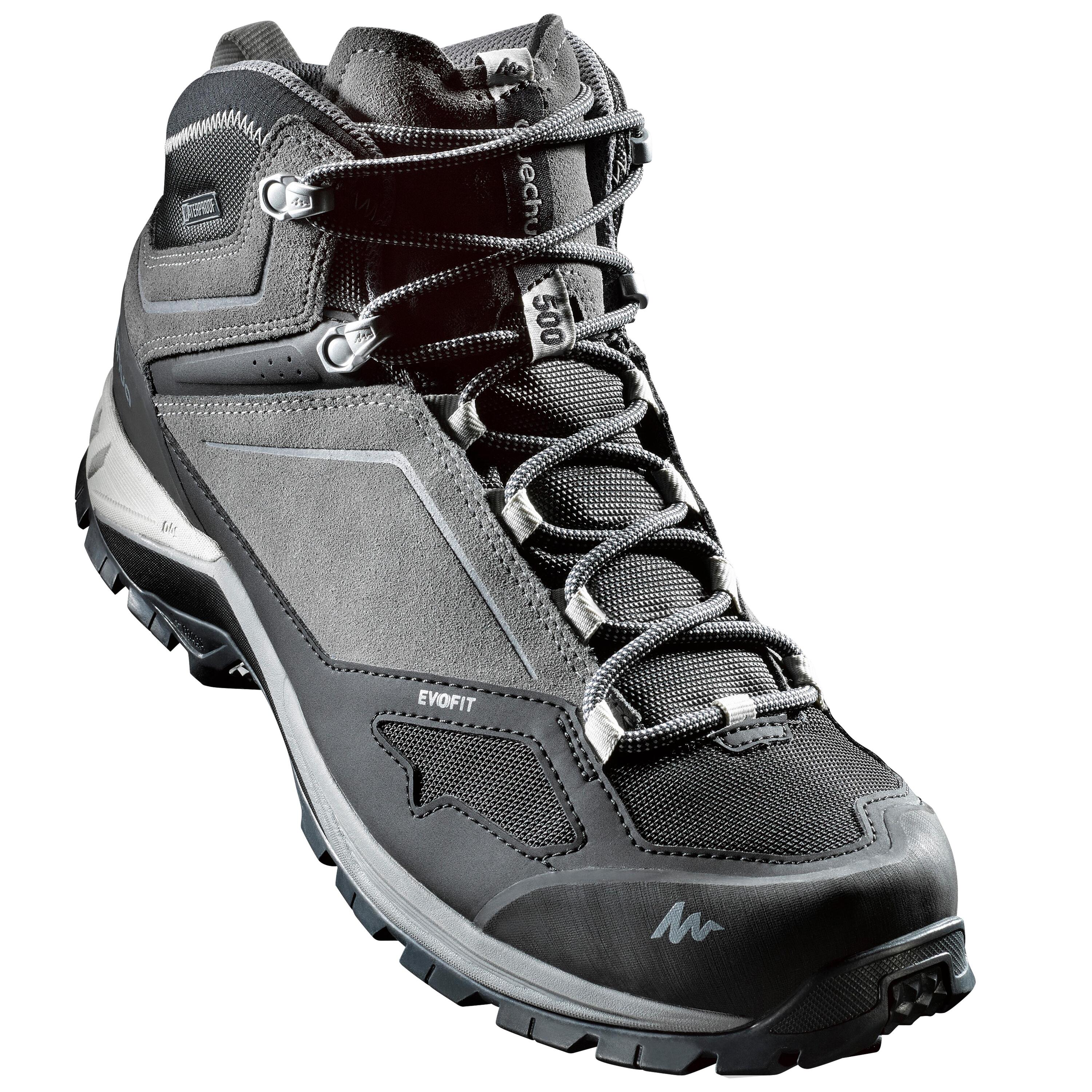 Men's waterproof mountain hiking shoes - MH500 Mid - Grey 4/4