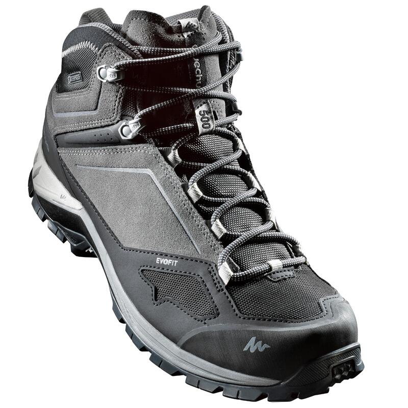 Chaussures imperméables de randonnée montagne - MH500 Mid Gris - Homme