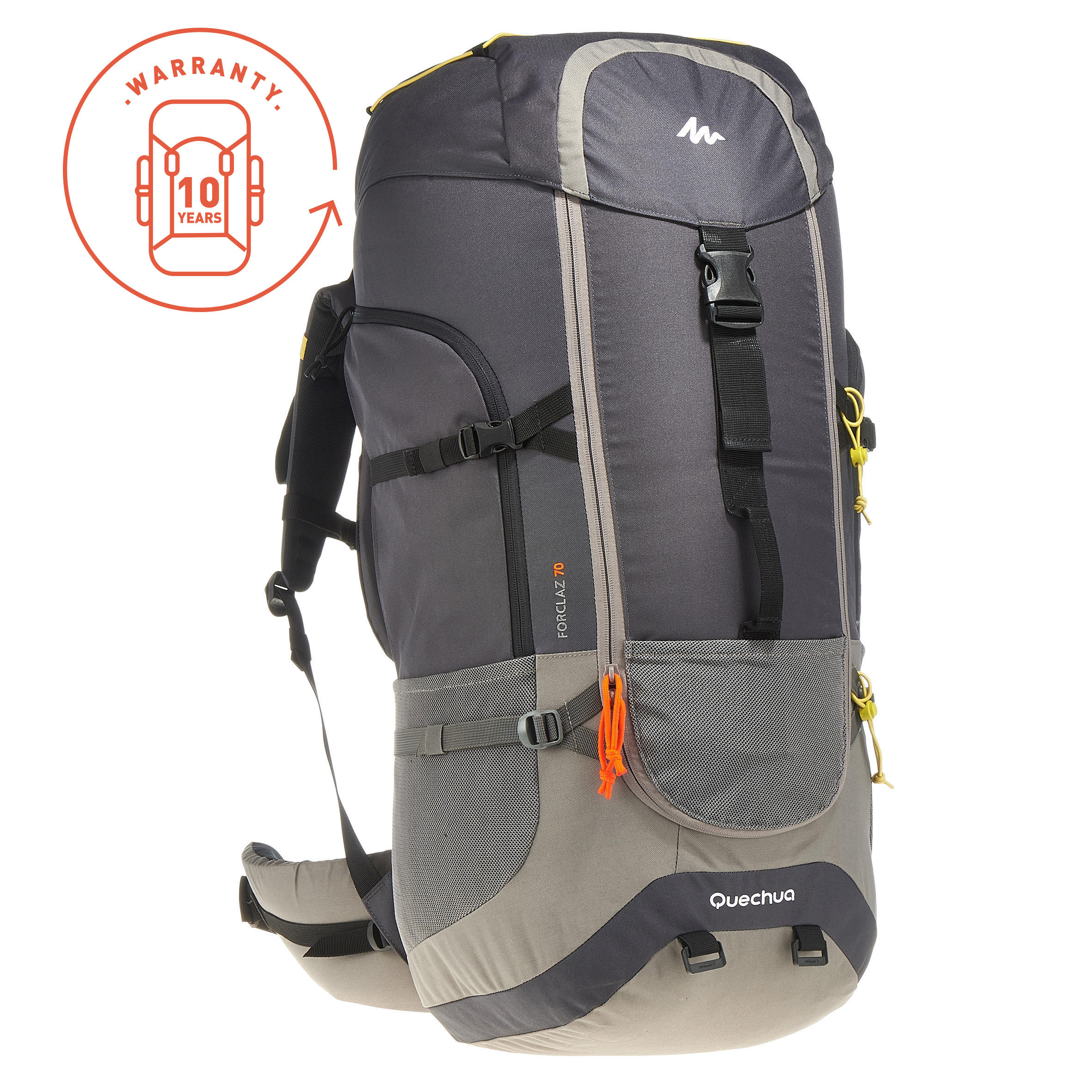 Buy Travel Backpack-Forclaz 70L-Grey 