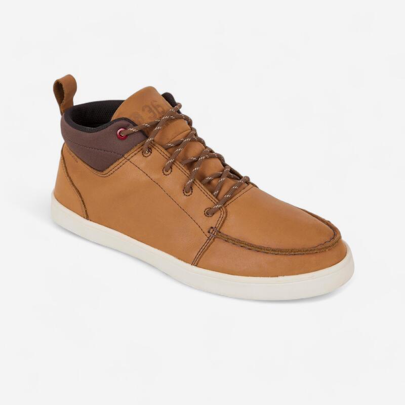 Chaussures bateau imperméable en cuir KOSTALDE RAIN homme marron