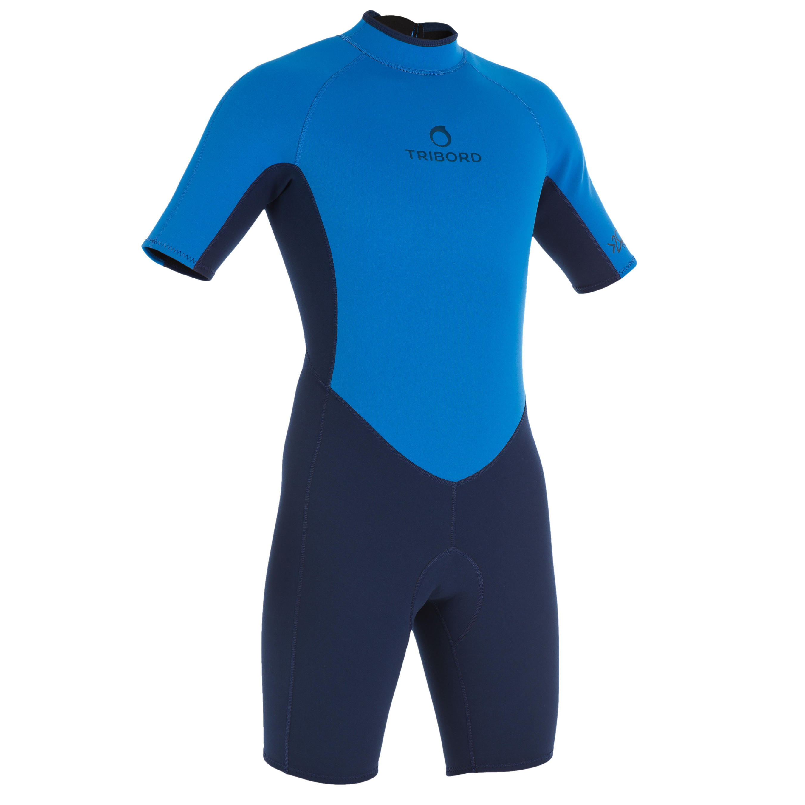 

100 Men' Neoprene Shorty Surfing Wetsuit - Blue -  By TRIBORD | Decathlon