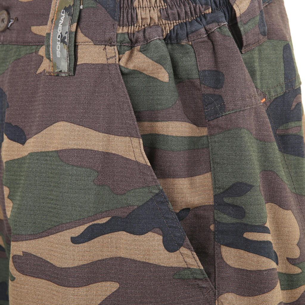 Jagdshorts/Bermuda Shorts 500 Cargo Camouflage Halftone braun