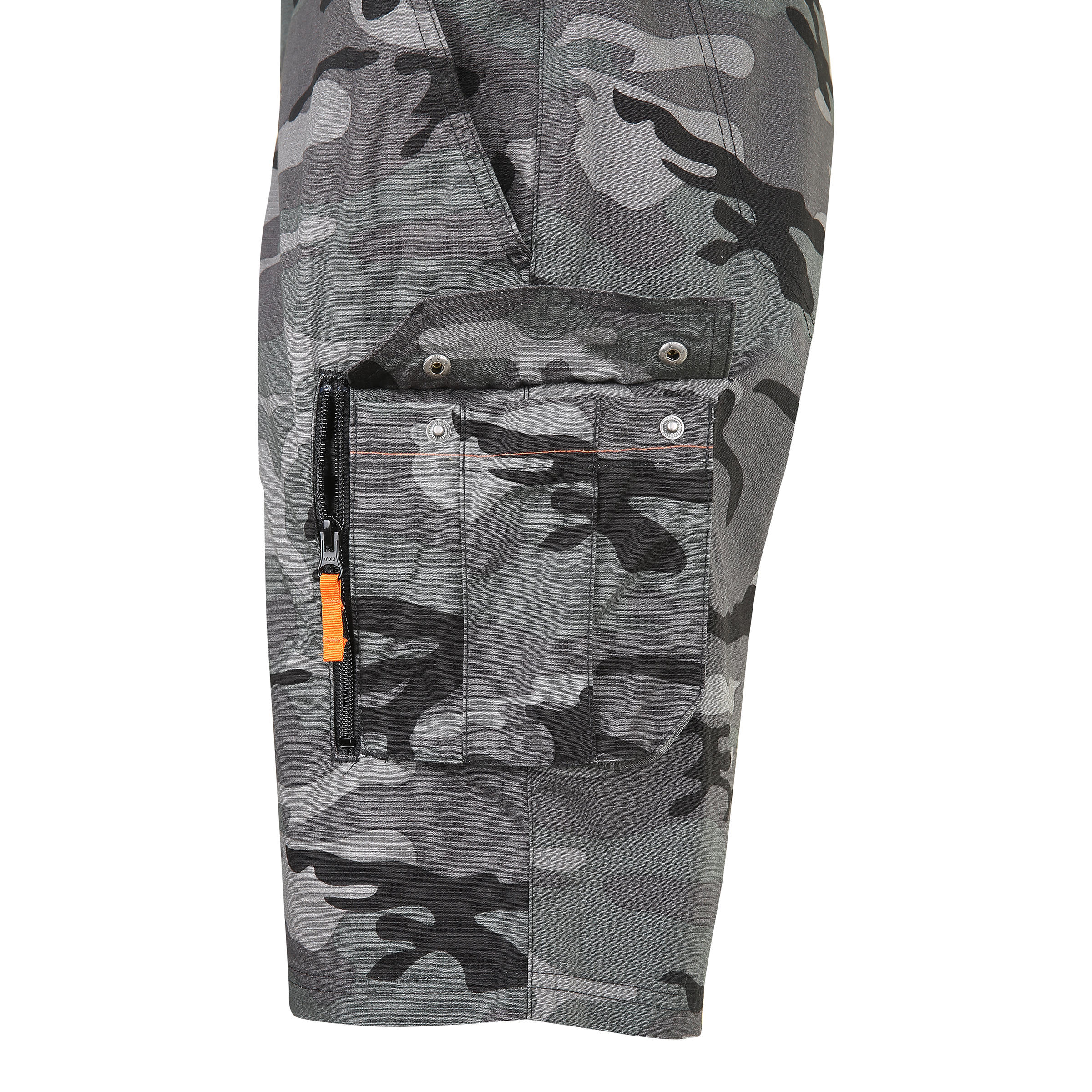 Jagdshorts/Bermuda Shorts 500 Cargo Camouflage Woodland schwarz 12/36