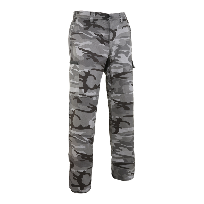 PANTALON CARGO RESISTANT STEPPE 300 CAMOUFLAGE WOODLAND NOIR pour les clubs et collectivites Decathlon Pro
