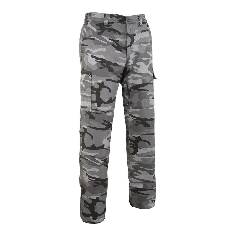 CALÇAS CARGO RESISTENTES CAÇA STEPPE 300 CAMUFLADO WOODLAND PRETO