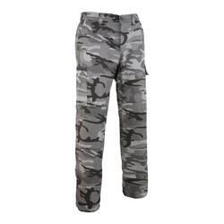 ROBUST CARGO TROUSERS STEPPE 300 CAMOUFLAGE WOODLAND BLACK