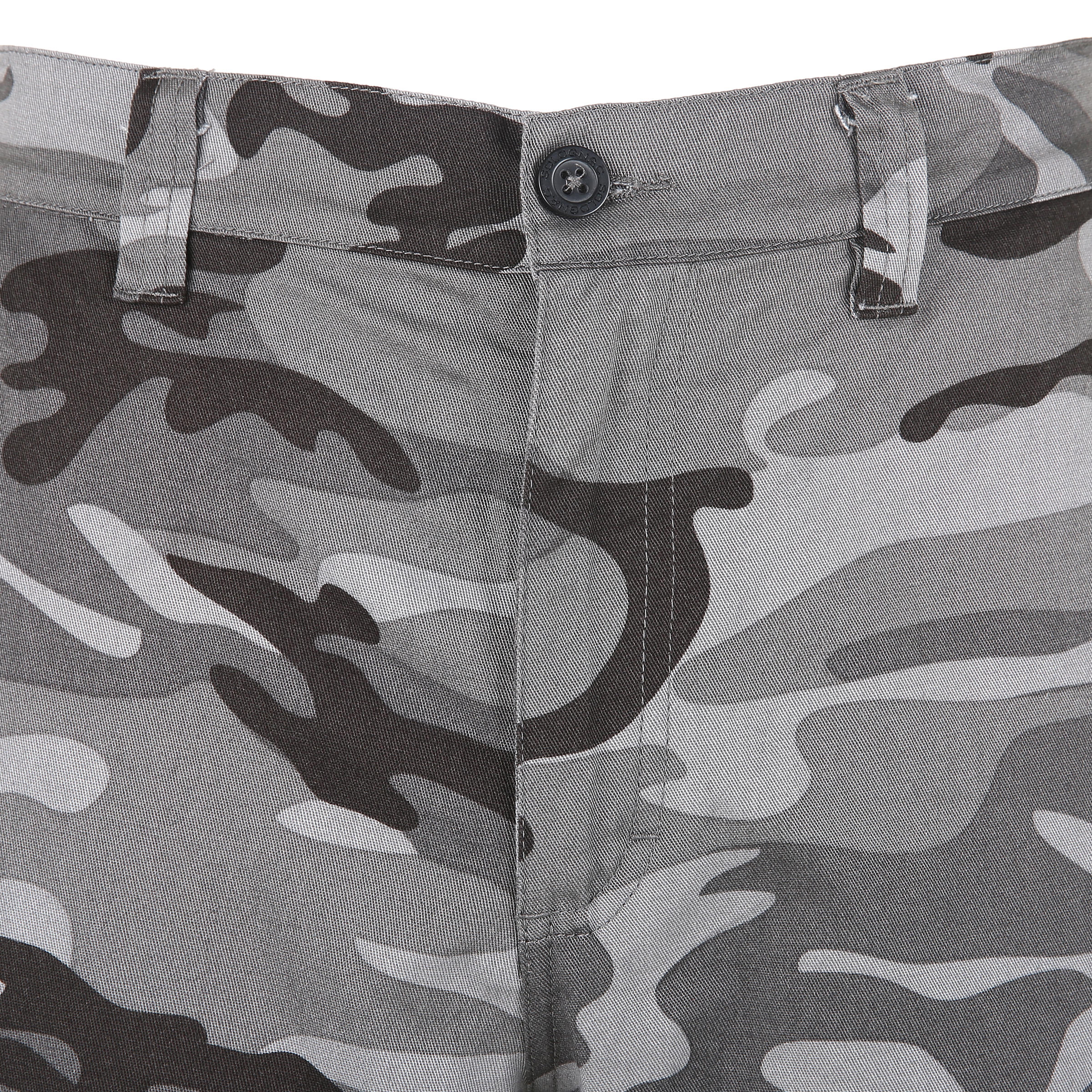 ROBUST CARGO TROUSERS STEPPE 300 CAMOUFLAGE WOODLAND BLACK 5/7