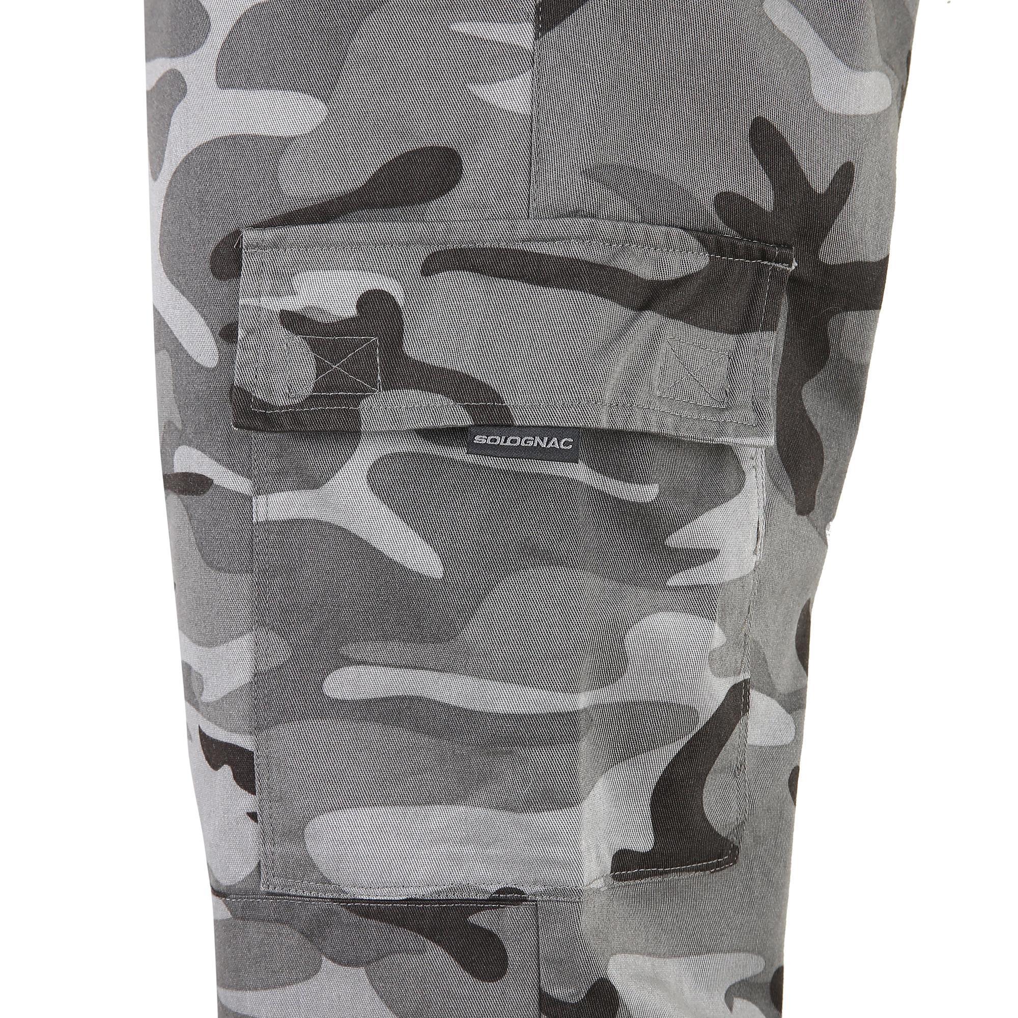 PANTALON CARGO RESISTANT STEPPE 300 CAMOUFLAGE WOODLAND VERT SOLOGNAC Decathlon