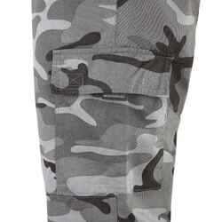 ROBUST CARGO TROUSERS STEPPE 300 CAMOUFLAGE WOODLAND BLACK