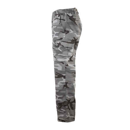 ROBUST CARGO TROUSERS STEPPE 300 CAMOUFLAGE WOODLAND BLACK