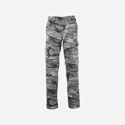 ROBUST CARGO TROUSERS STEPPE 300 CAMOUFLAGE WOODLAND BLACK