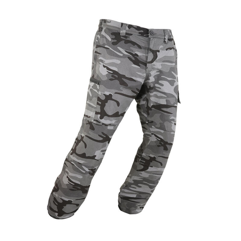 PANTALON CARGO RESISTANT STEPPE 300 CAMOUFLAGE WOODLAND NOIR
