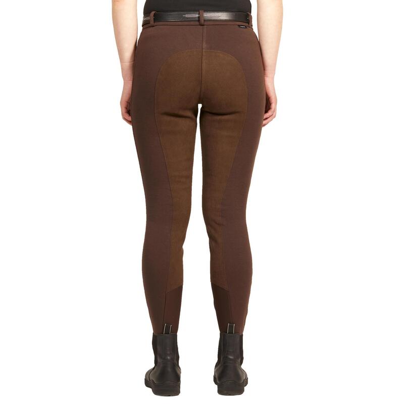 Pantalon fond de peau équitation femme 180 FULLSEAT marron