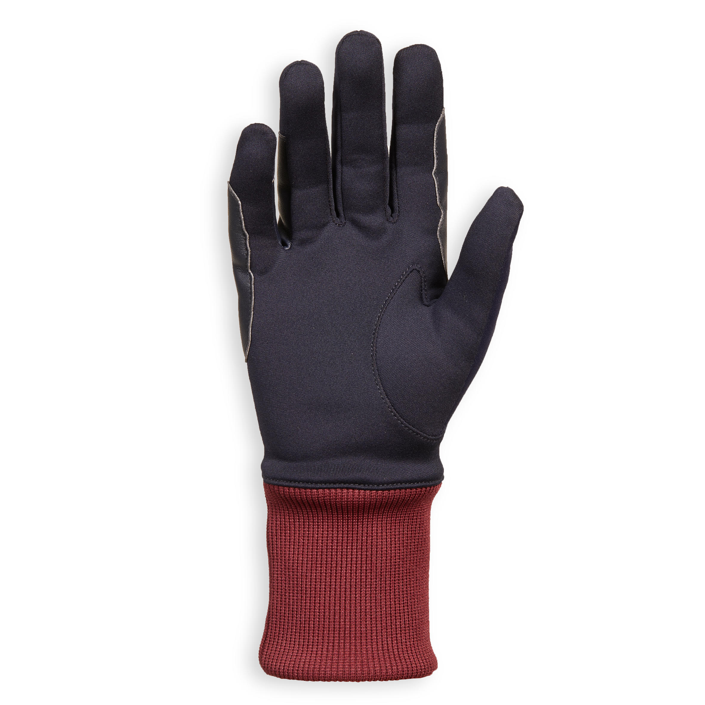 140 Warm Kids' Horse Riding Gloves - Navy/Burgundy 2/6
